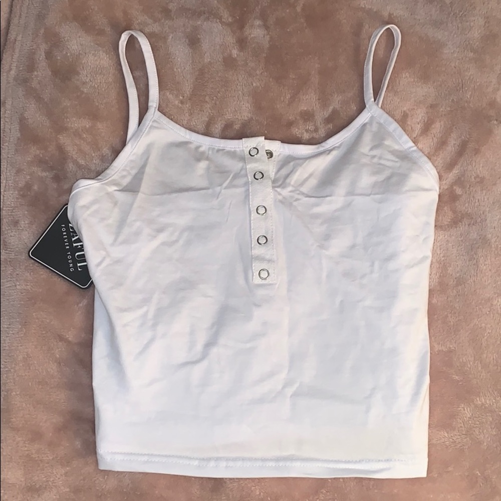 white cropped tank top